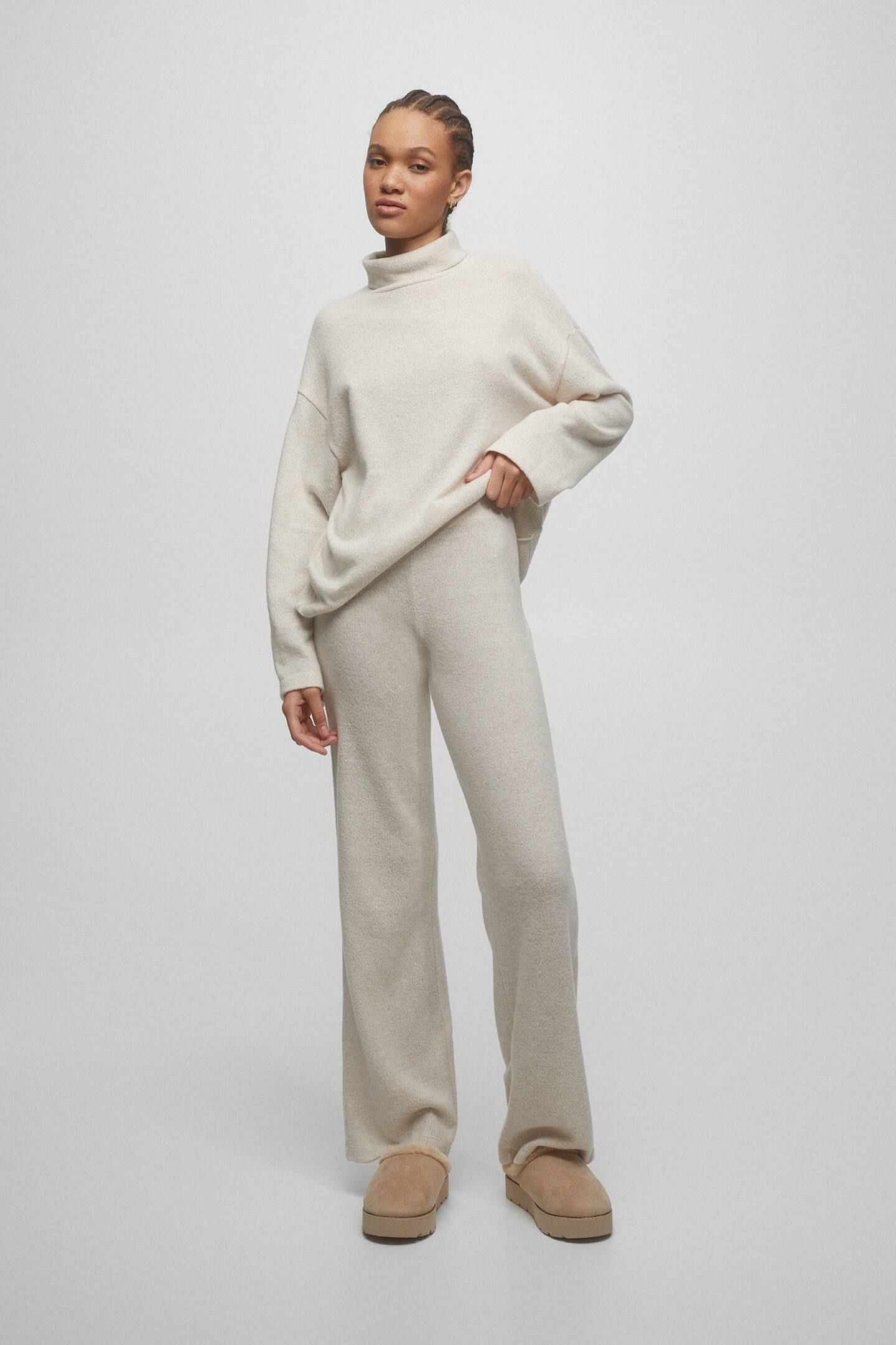 Ribbed knit trousers | PULL and BEAR UK