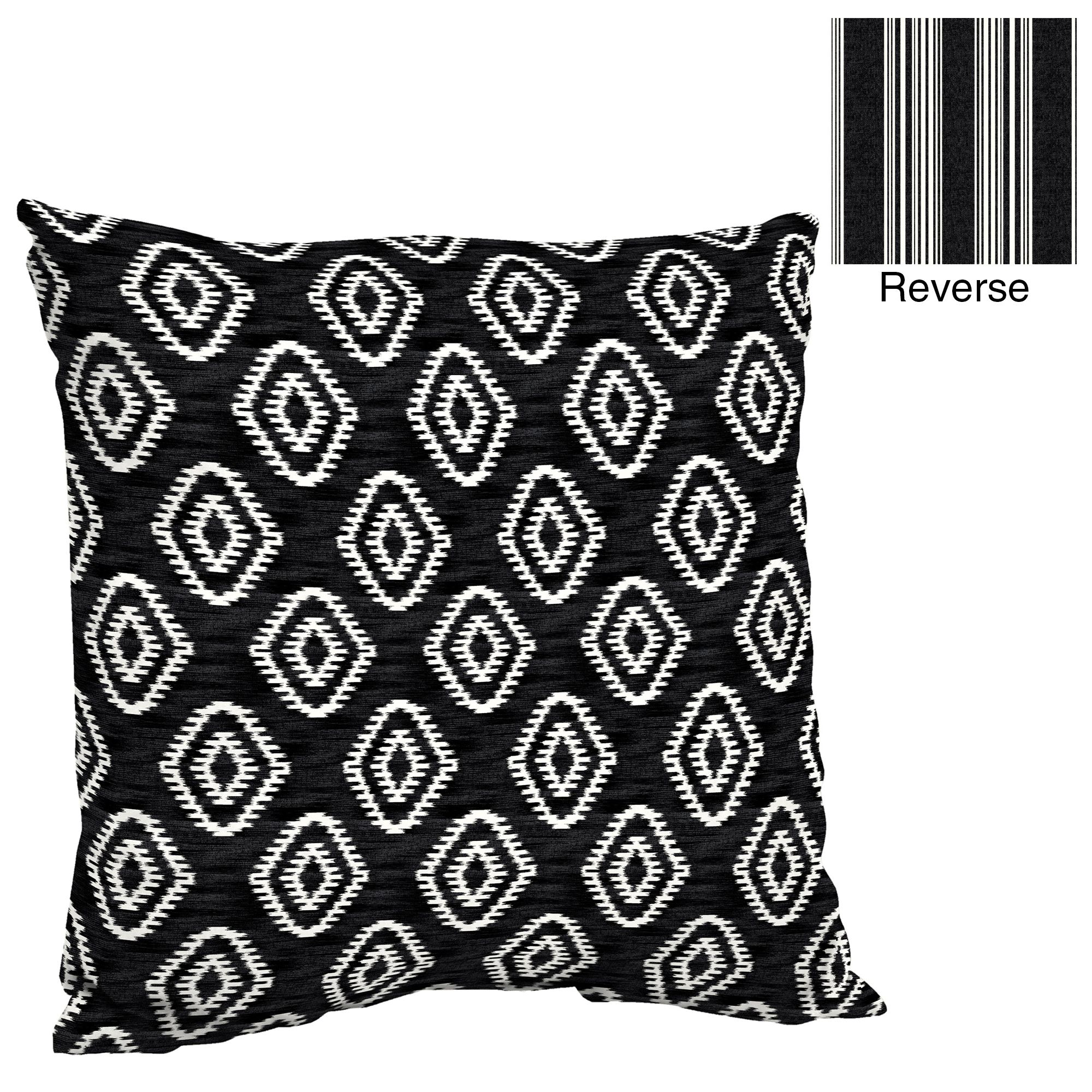 Better Homes & Gardens Black Diamond Wondering Ikat 24" x 24" Outdoor Deep Seat Pillow Back Cushi... | Walmart (US)