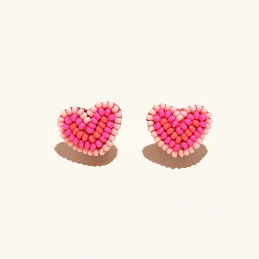 Petite Vivi Stud Earrings Pink Red | Mignonne Gavigan
