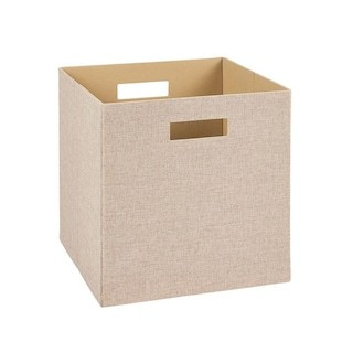 13 in. D x 13 in. H x 13 in. W Tan Fabric Cube Storage Bin | The Home Depot