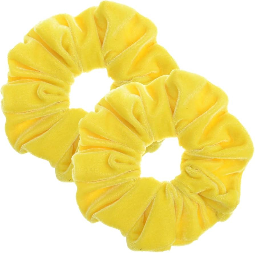 2 Pcs Yellow Color Large Size Scrunchies for Women Hair Elastic Bands | Amazon (US)