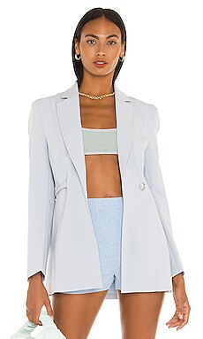 Bardot Emiliana Blazer in Dusty Blue from Revolve.com | Revolve Clothing (Global)
