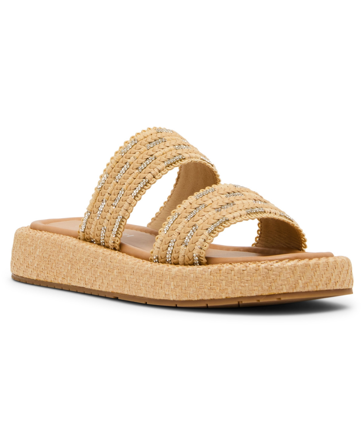 Madden Girl Mykonos Raffia Flatform Sandals - Tan Raffia | Macy's