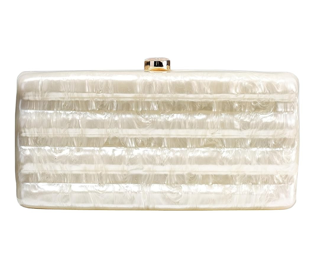 Women Acrylic Clutch Purse Marbled Evening Shoulder Bag for Wedding Cocktail Party Prom | Amazon (US)