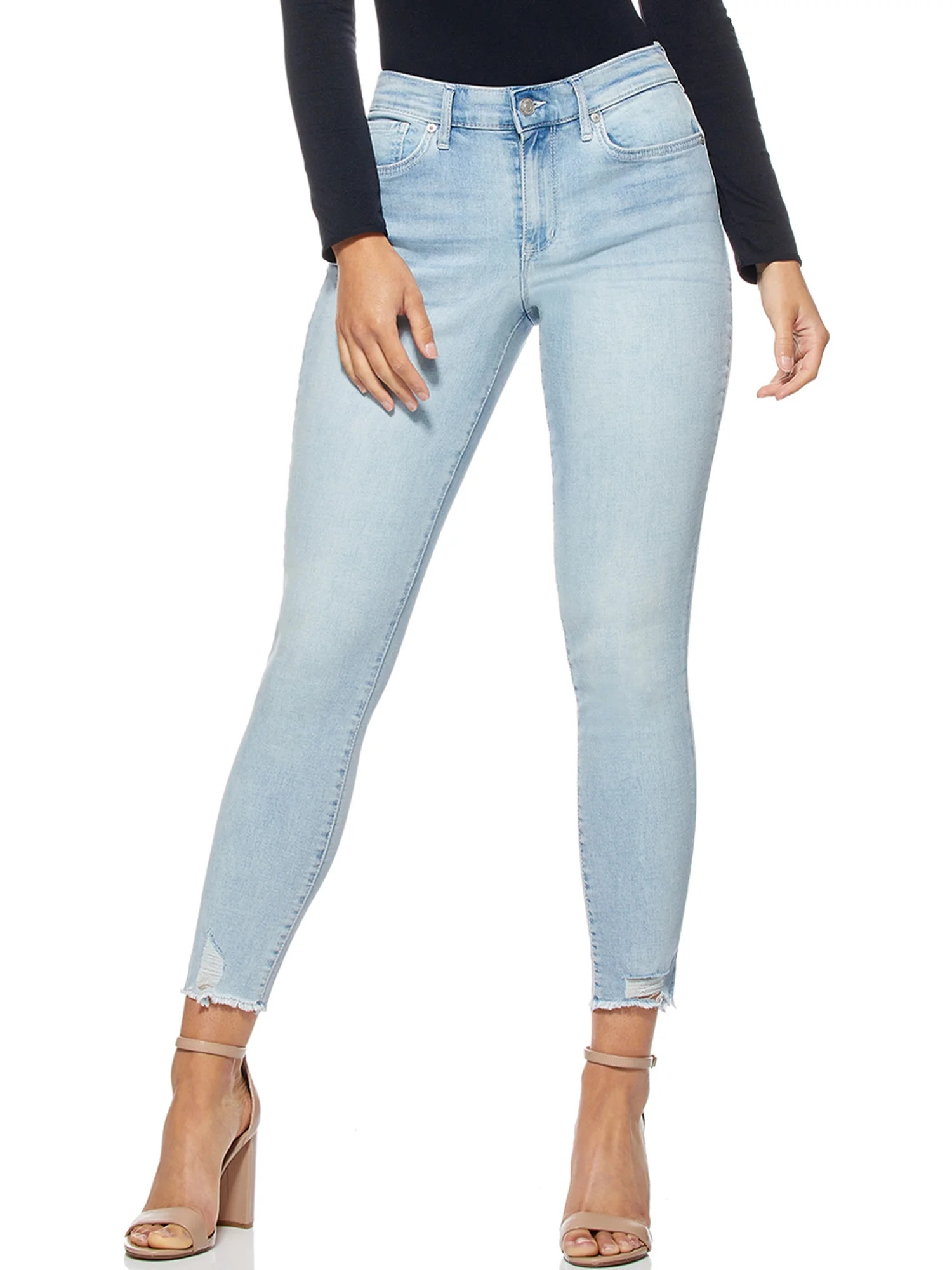 Sofia Jeans by Sofia Vergara Women's Rosa Curvy Ripped High-Rise Ankle Jeans | Walmart (US)