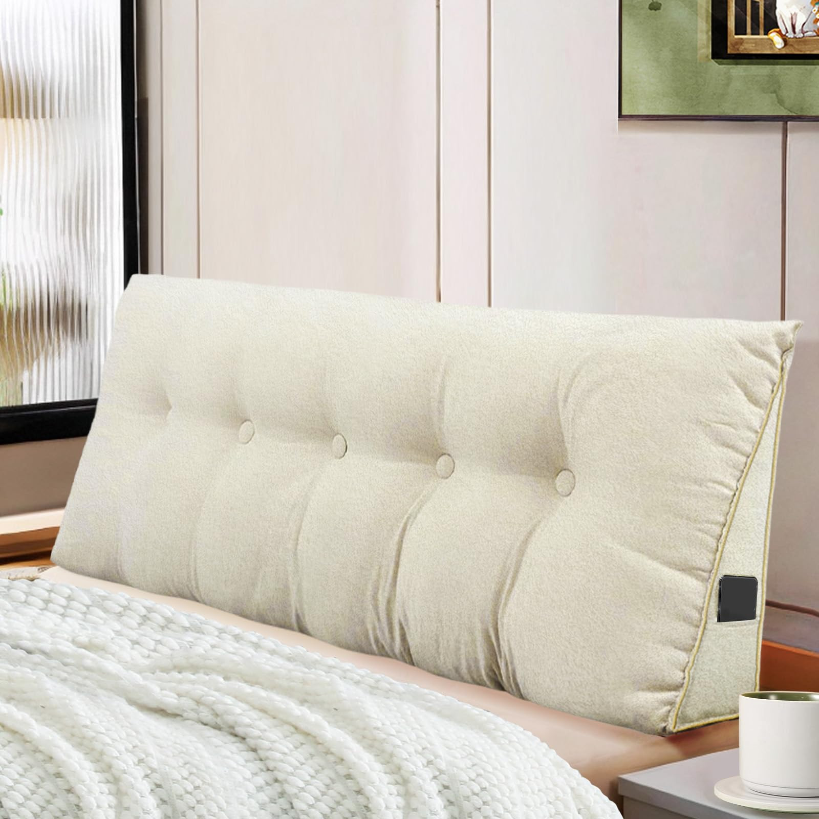 Headboard Pillow for Bed, Large Triangular Wedge Headboard Pillow for Reading and Resting, Backre... | Amazon (US)