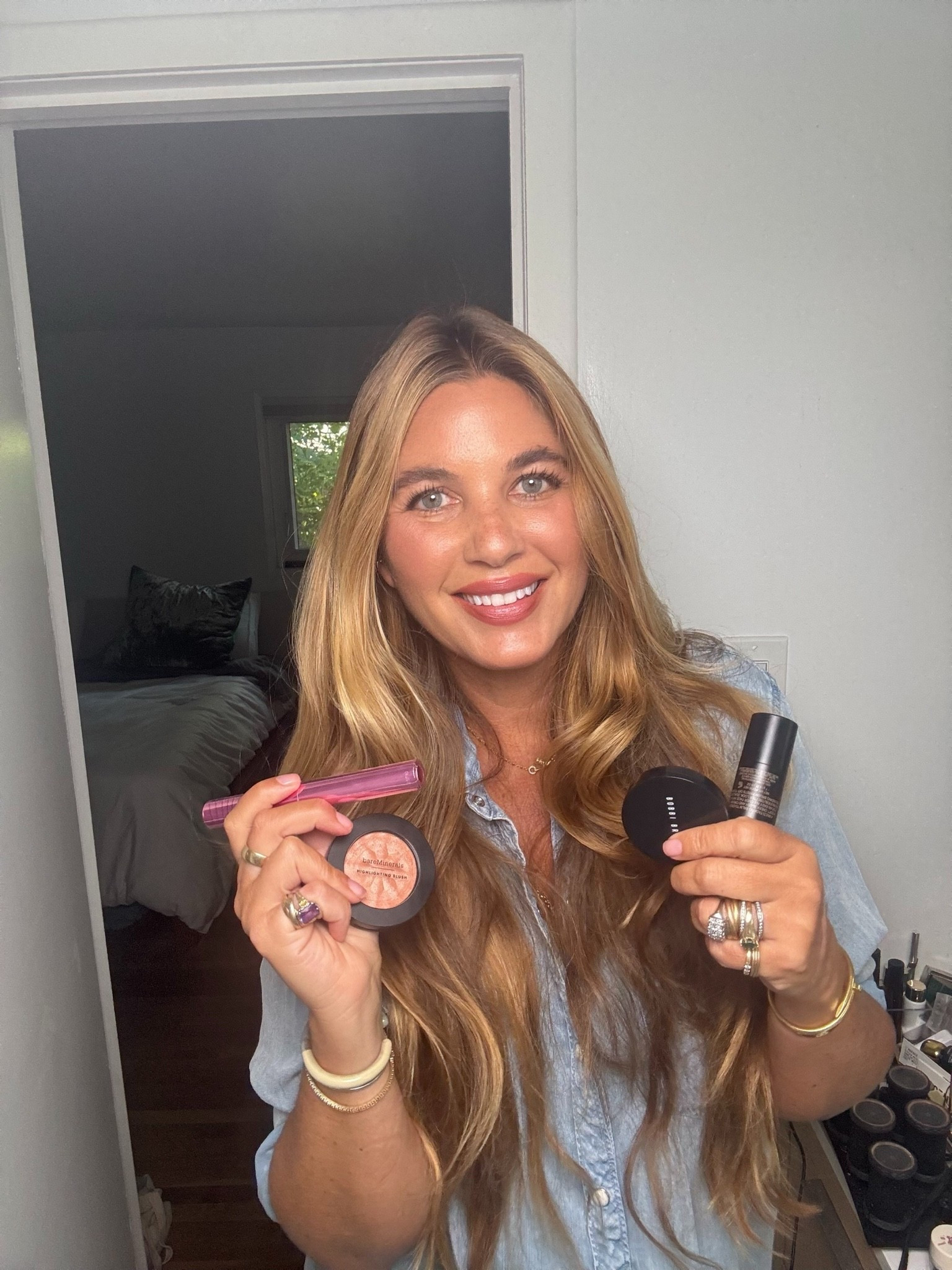 Here are my 8 Amazon Prime Recommendations 💎

NUDA Cloud Mist in Medium/Dark
NudeSTIX Sun-kissed Pink blush 
LAKA lip stain pencils in Espresso Tantrum (also love Hazelnut Latte, Pink Suede and Burnt Brown)
Bobbi Brown lip and cheek cream in Pale Pink
Saltyface freckle pen 
Bare Minerals highlighter blush in Peach Glow
Obagi brow and lash serum duo
Grandewrap Mascara 
Académie Hair Sea Glass (use code DAYTIME20 to save 20% this week only)
⚡️⚡️Also bought: Nori steamer in green, Wonderskin liner in Saddle, Ravi Beauty pencil sharpener (the best!)

#LTKBeauty #LTKgrwm #LTKSaleAlert