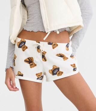 Teddy Bear Polyfleece Sleep Shorts | Aeropostale