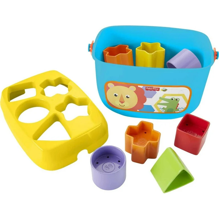 Fisher-Price Baby’s First Blocks Shape Sorting Toy with Storage Bucket, 12 Pieces | Walmart (US)