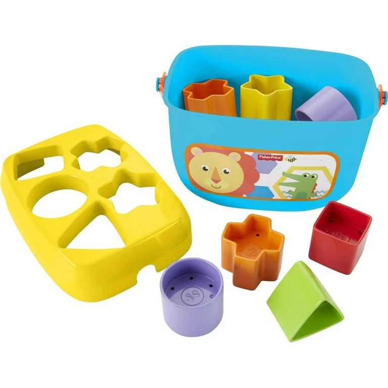 Fisher-Price Baby’s First Blocks Shape Sorting Toy with Storage Bucket, 12 Pieces | Walmart (US)