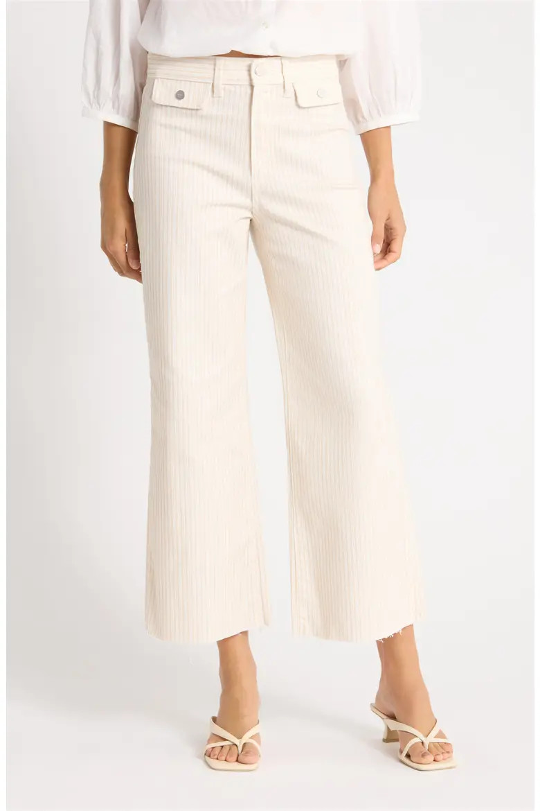 Anessa Button Pocket Raw Hem High Waist Wide Leg Jeans (Women) | Nordstrom | Nordstrom