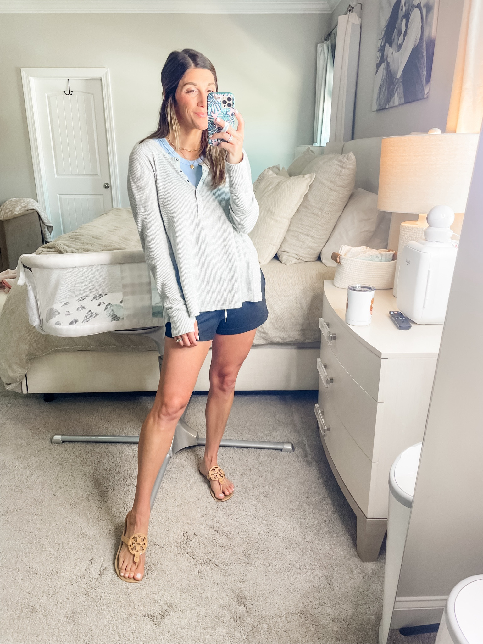 Shop outfit below

Top: oversized- wearing a small. perfect for layering, pregnant, post partum, nursing or just a cozy morning pullover! Thumb holes and functional snaps!
Shorts: size small. If between, go down. Pockets and functional drawstring. 
Tanks: size medium. TTS. A few colors left!

Click below to shop 


#LTKStyleTip #LTKSaleAlert #LTKFindsUnder100