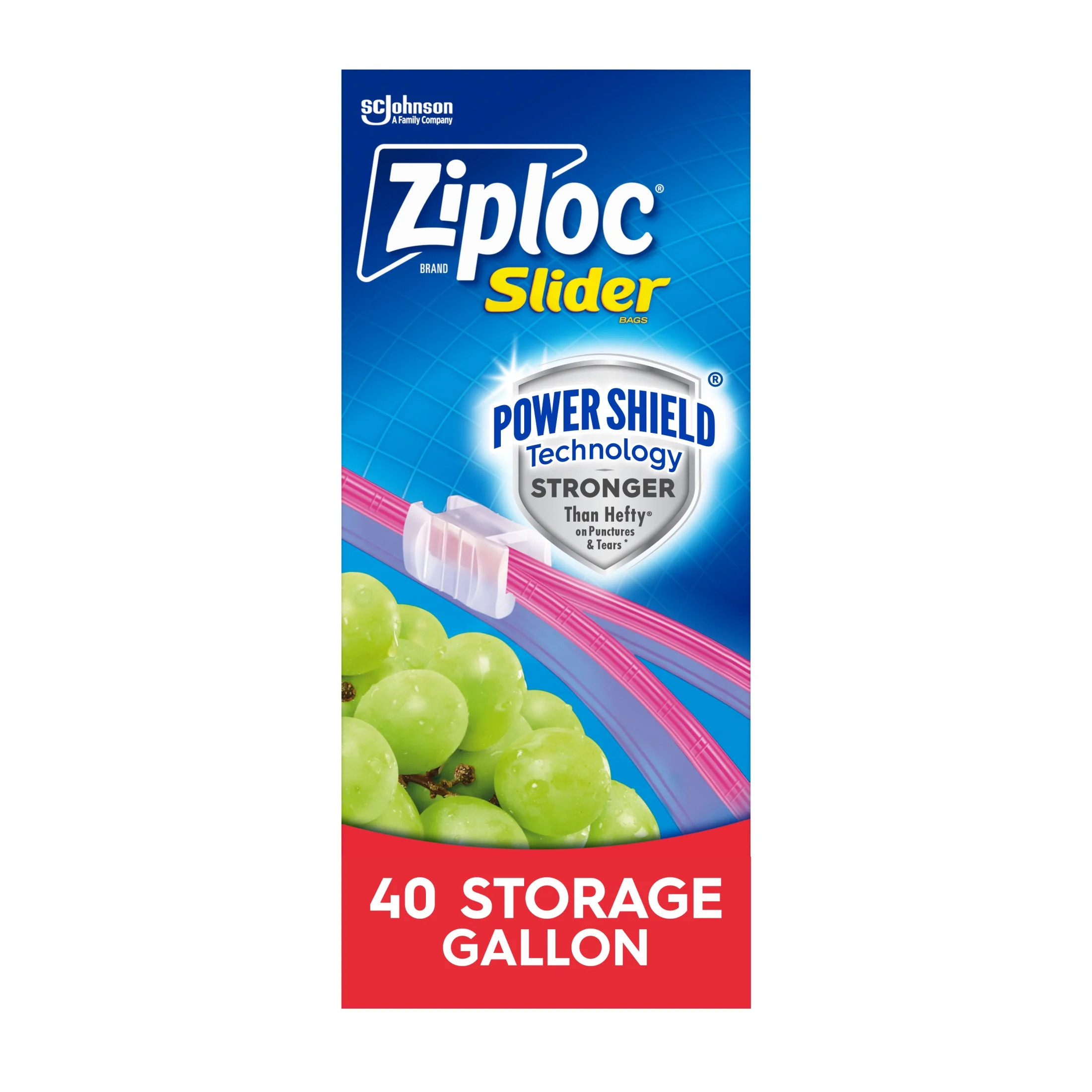 Ziploc Brand Gallon Slider Storage Bags, School Supplies, with Power Shield Technology, 40 Count ... | Walmart (US)