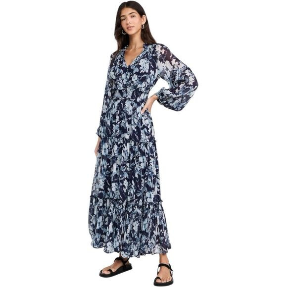 Rails Frederica Indigo Blossoms Floral Maxi Dress Size XS Peasant Core Cottage | Poshmark
