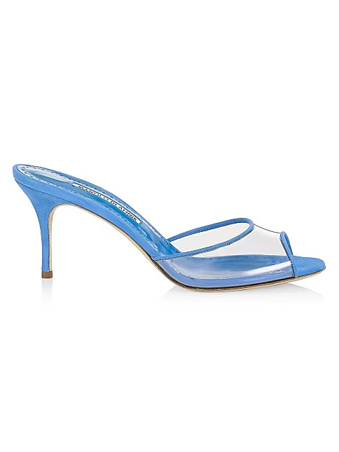 Jadifa 70MM PVC & Suede Mules | Saks Fifth Avenue