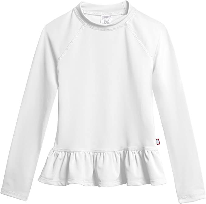 City Threads Big Girls' Rash Guard Peplum Long Sleeve Sun Shirt with SPF50+ | Amazon (US)