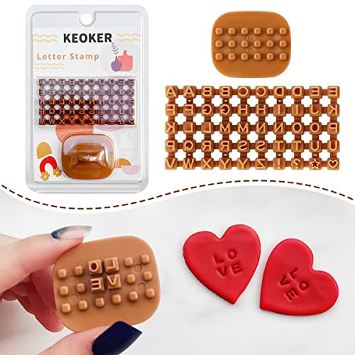 Keoker Letter Stamps for Clay - Pottery Stamps for Clay with Double Small Alphabet, Also Used as Cookie Stamps Letters & Clay Letter Stamps | Amazon (US)