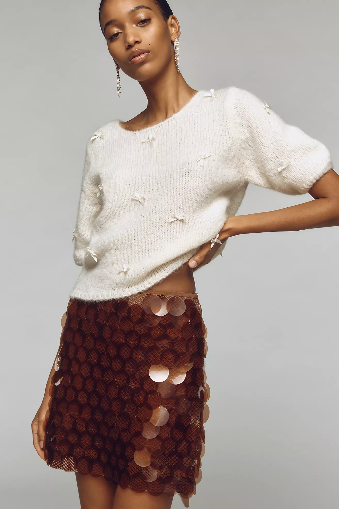 Maeve Sequin Mini Skirt | Anthropologie (US)