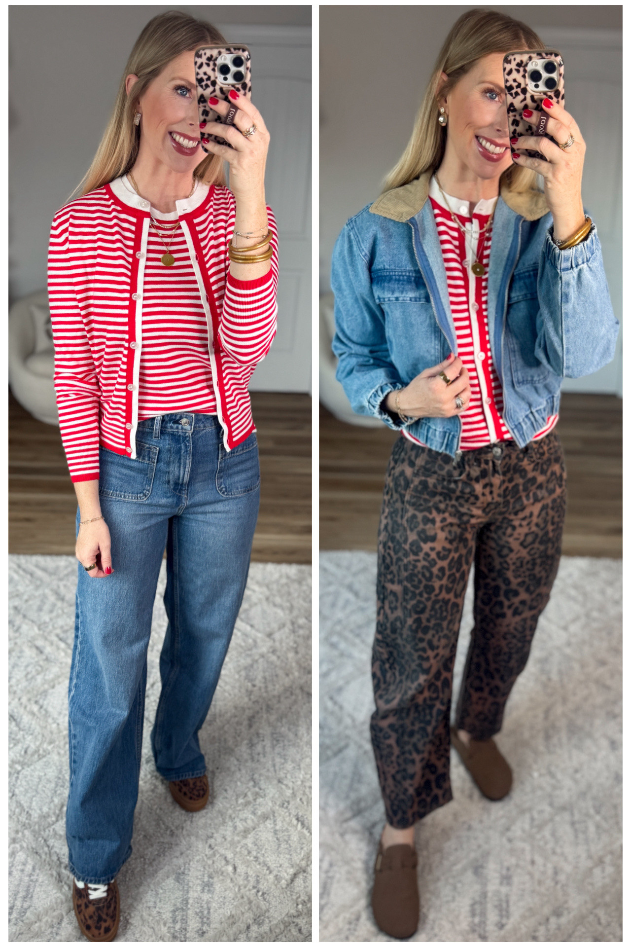 2 ways I’ve shared this red stripe cardigan from Walmart! Size small 

#LTKFindsUnder50 #LTKmomlife #LTKootd