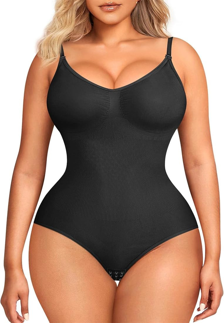 BRABIC Womens' Seamless Sleeveless V-Neck Bodysuit Shapewear Tummy Control | Amazon (US)
