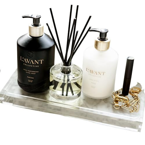 L'avant Collective Large Luxury Lucite Tray | Real Luxurious Vanity Tray Coffee Table Soap Tray Kitchen Sink Organizer Home Decor Gifts Bathroom Kitchen Vanity Dresser 12" x 6" | Amazon (US)