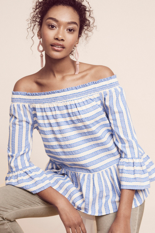 Striped Off-The-Shoulder Top | Anthropologie (US)