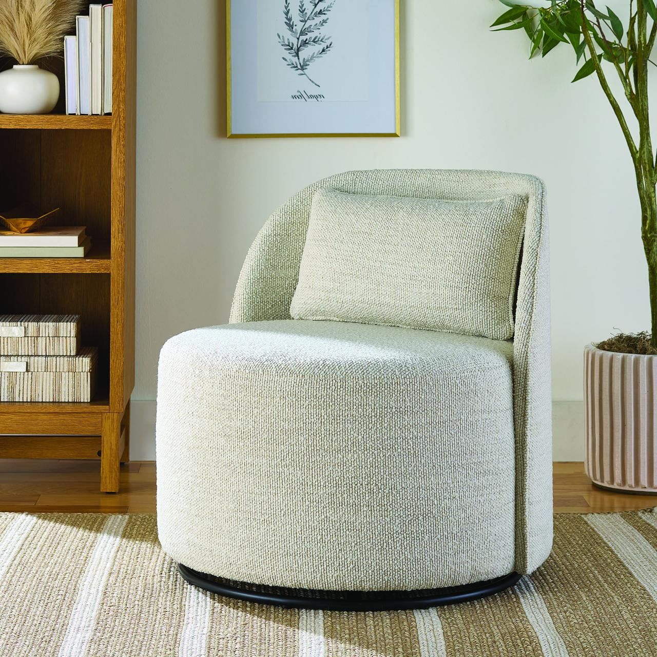 Better Homes & Gardens Juliet Modern Arch Swivel Chair, Cream Bouclé | Walmart (US)