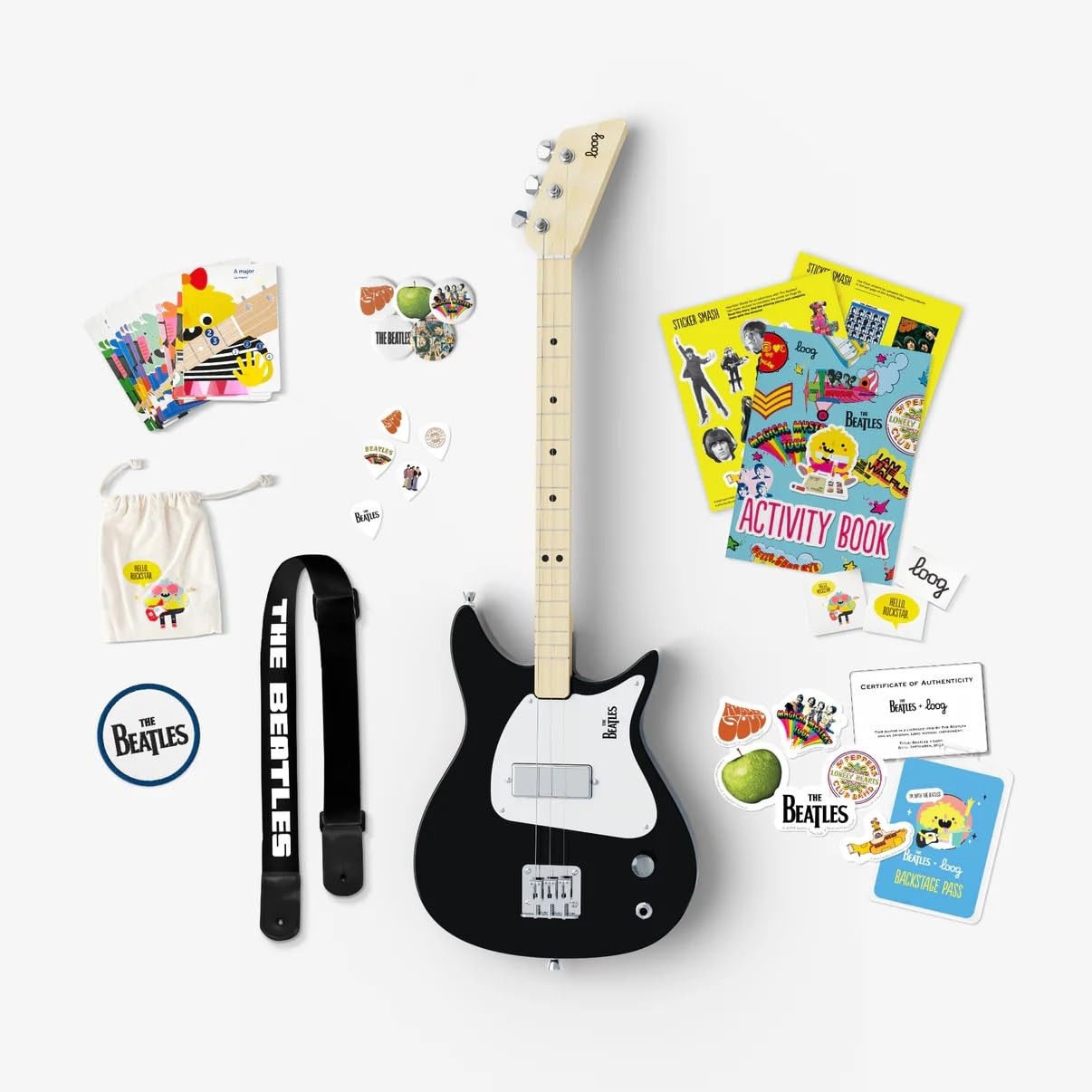 Beatles + Loog Electric Guitar for Kids Children 3 Strings Musical Instrument app and Lessons Included | Amazon (US)