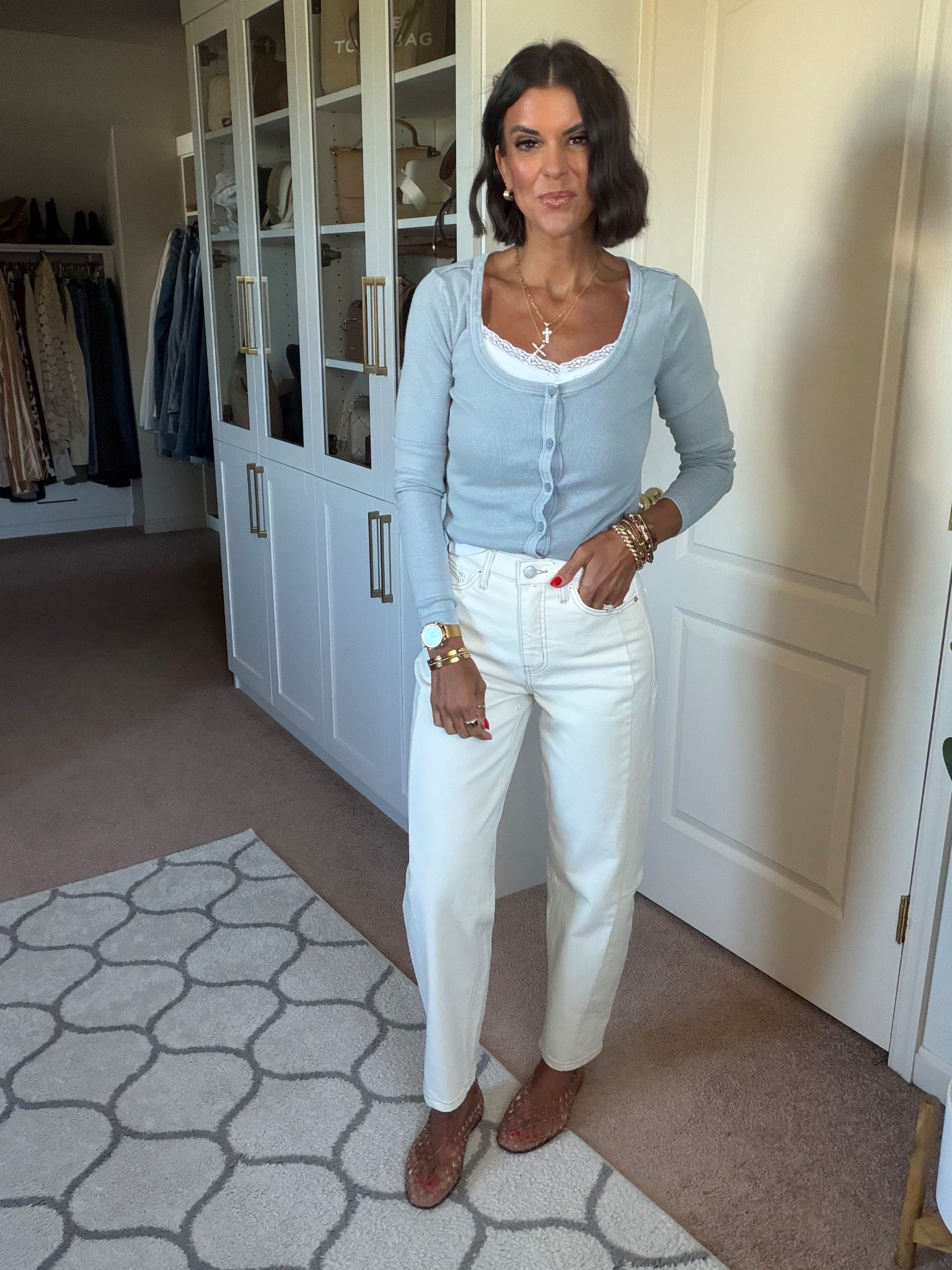 Love this Walmart top! Size xs 
Walmart jeans tts 

#LTKgrwm #LTKmomlife #LTKootd