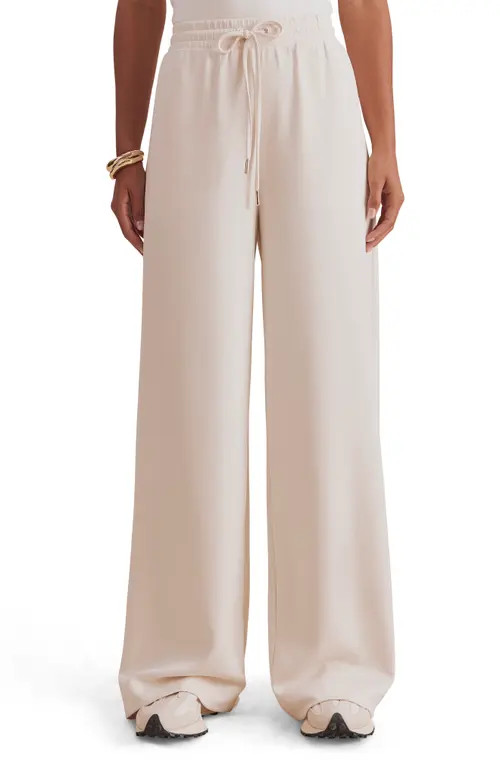 Splendid x Cellajaneblog Scuba Knit Wide Leg Sweats in Porcelain Beige at Nordstrom, Size Medium | Nordstrom