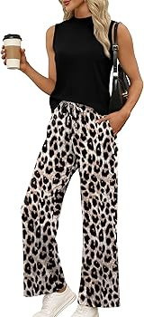 WIHOLL Two Piece Set for Women Summer Spring Outfits Cruise Travel Airport Beach Vacation Mock Ne... | Amazon (US)