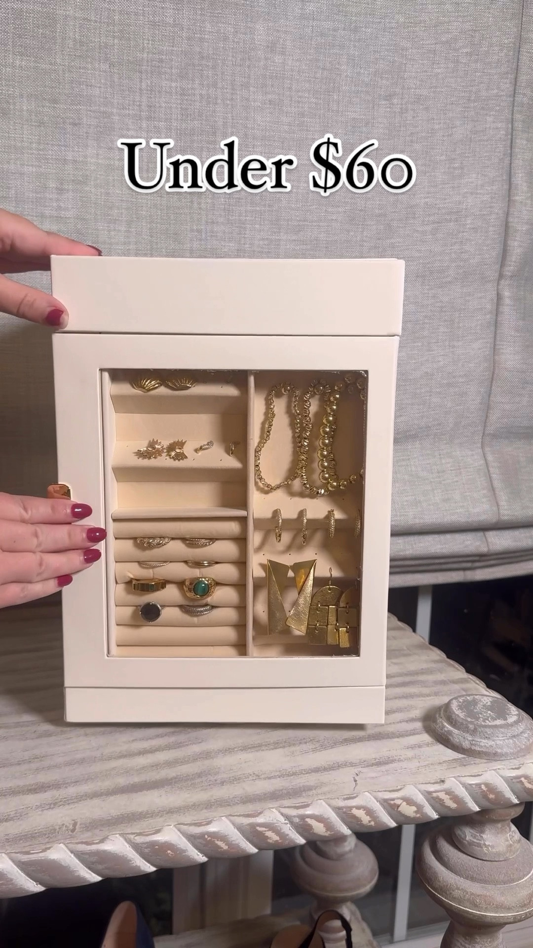 The best jewelry organizer under $60 from Amazon! Great gift idea for holiday too!! 

#LTKHoliday #LTKVideo #LTKGiftGuide