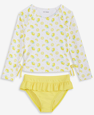 Epic Threads Toddler Girls' 2T-5T Lemon-Print Long-Sleeve Rash Guard Swimsuit, 2-Piece Set, Macy'... | Macy's