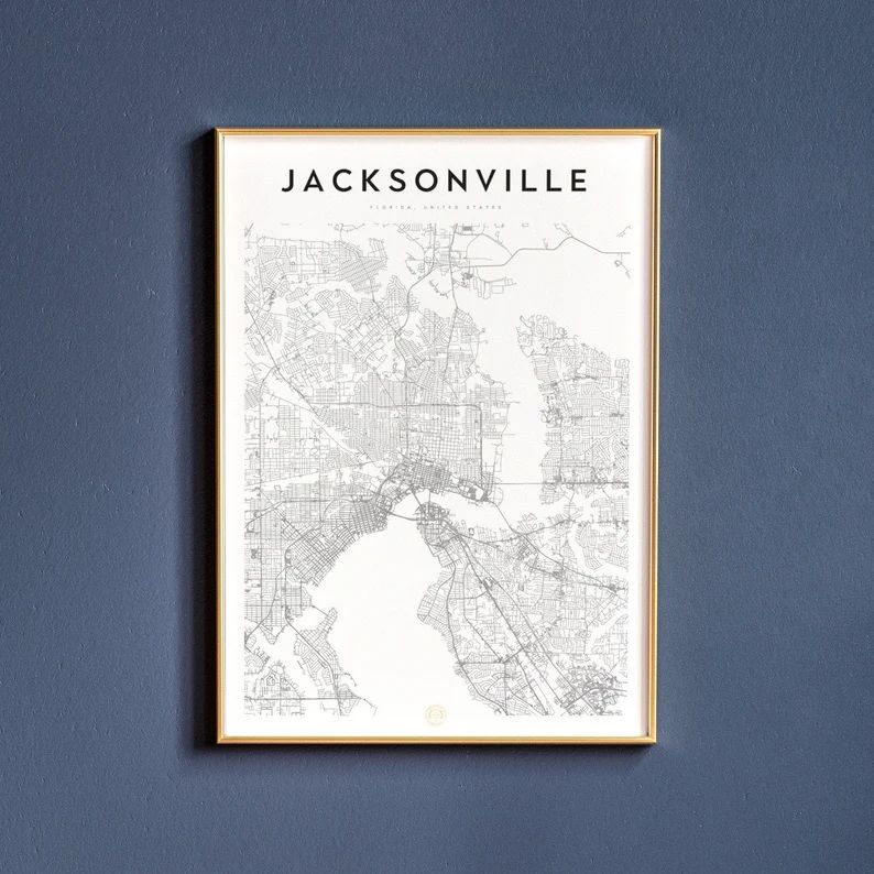 Jacksonville Florida Jacksonville Map Jacksonville Print | Etsy | Etsy (US)