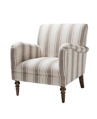 Erdahl Contemporary Arm Chair Stripe with wooden legs | Macy's