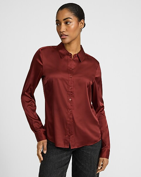 Satin Portofino Shirt | Express