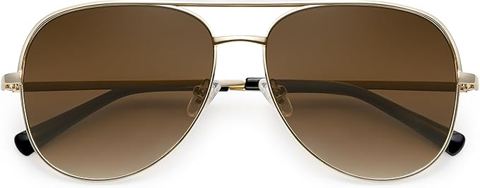 SOJOS Classic Aviator Sunglasses for Women Men Trendy Oversized Metal Frame UV400 Lenses SJ1220 | Amazon (US)