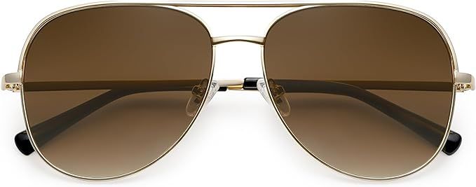 SOJOS Classic Aviator Sunglasses for Women Men Trendy Oversized Metal Frame UV400 Lenses SJ1220 | Amazon (US)
