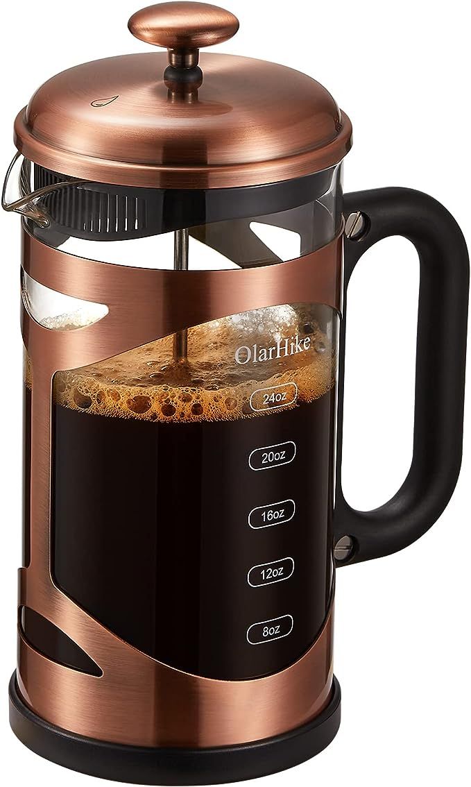 OlarHike French Press Coffee Maker, 304 Stainless Steel Coffee Press, Cold Brew Heat Resistant Th... | Amazon (US)