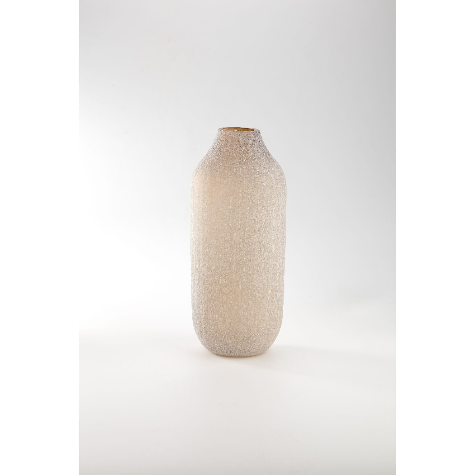 14" Cream Rustic Weathered Hand Blown Glass Vase | Bed Bath & Beyond