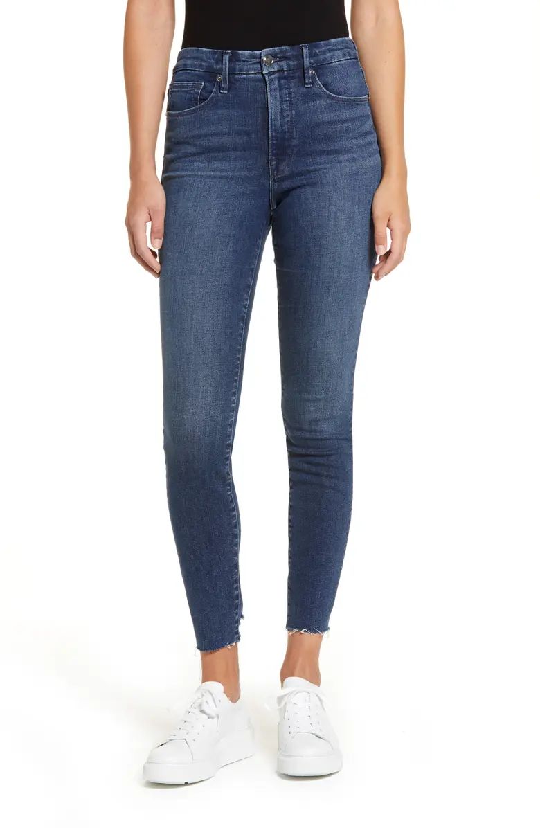 Good American Good Legs High Waist Raw Hem Skinny Jeans (Regular & Plus Size) | Nordstrom | Nordstrom