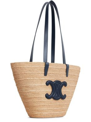 Medium supple panier in raffia and calfskin - CELINE | 24S US