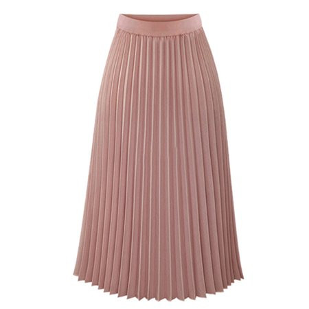 Lavaport Europeian Style Women High Waist Chiffon Slim Long Pleated Skirt | Walmart (US)