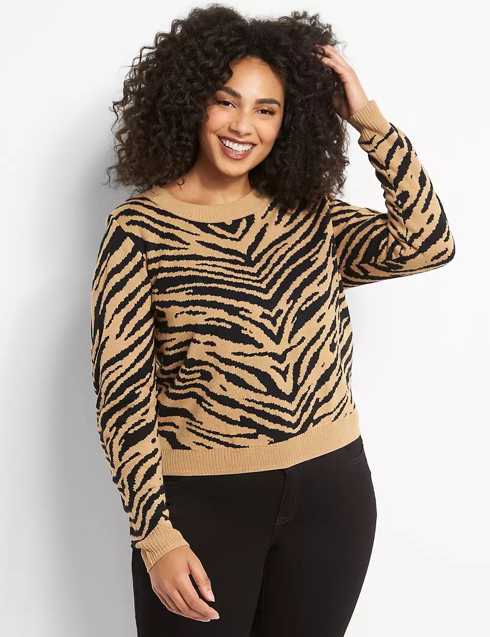 Tiger Print Cropped Sweater | Lane Bryant (US)