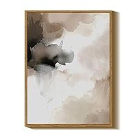 InSimSea Framed Canvas Wall Art, Watercolor Brown White Black Abstract Paintings Artworks, Shape ... | Amazon (US)