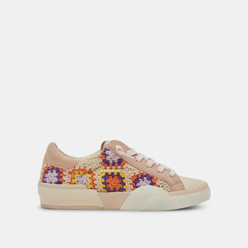 ZINA CROCHET SNEAKERS PURPLE FLORAL CROCHET | DolceVita.com