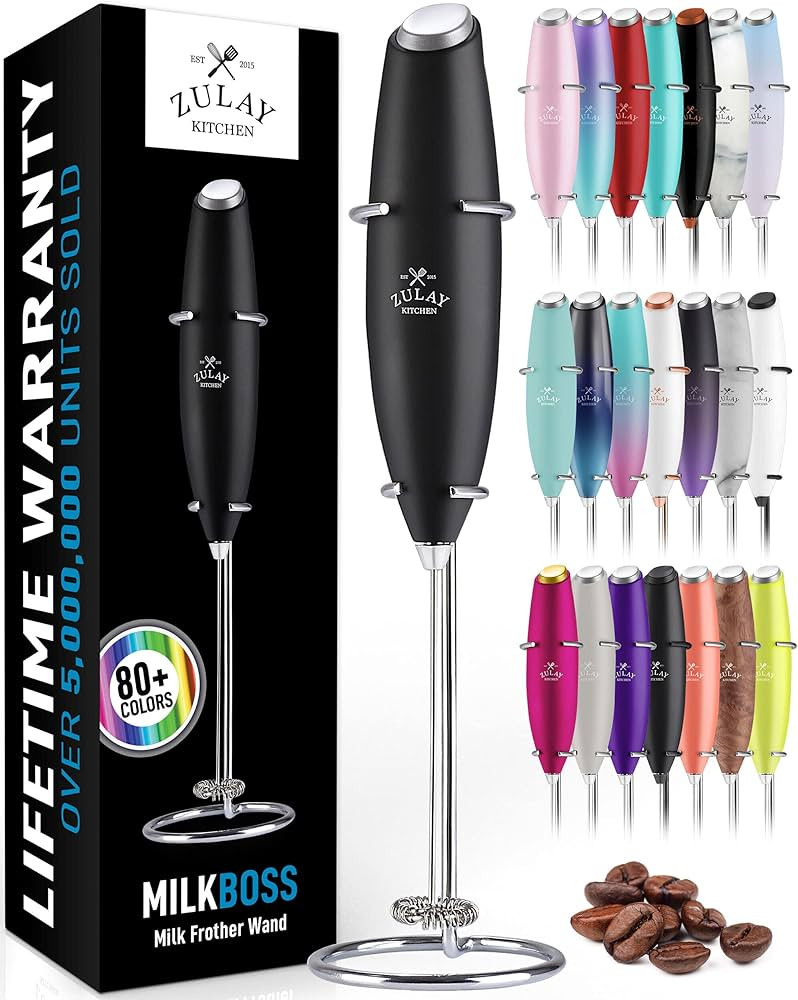 Zulay Powerful Milk Frother Handheld Foam Maker for Lattes - Whisk Drink Mixer for Coffee, Mini F... | Amazon (US)