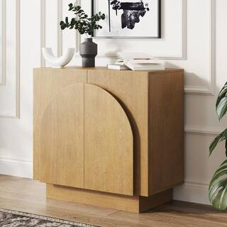 Nathan James Iris 31 in. Mid-Century Modern Wood Storage Cabinet Sideboard with Arched Doors for ... | The Home Depot