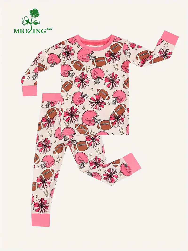 Miozing Toddler Kid Girls Cute Cartoon Rugby Pattern Print - Temu | Temu Affiliate Program