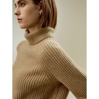 LILYSILK Womens Cashmere Pullover - Caramel Finest Cashmere - Chic From Fall To Winter Tops S | LilySilk